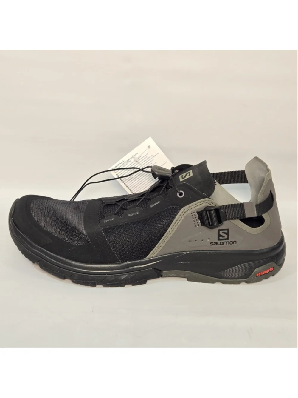 Salomon Techamphibian 4 Water Shoes Men's 10 Black Gray Quicklace Trail Hiking